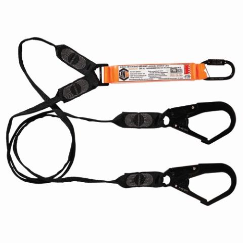 LINQ WEBBING LANYARD DBL LEG 1 X D.A KARABINER 2 X D.A SCAFF HOOK